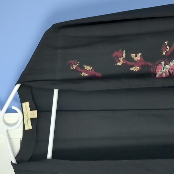 Medium Staring at Stars Open Front Embroidered Fringe Sheer Black Kimono - Picture 4 of 15